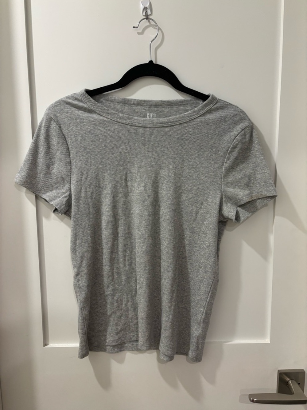 GAP Light Gray Ribbed Crewneck Tee